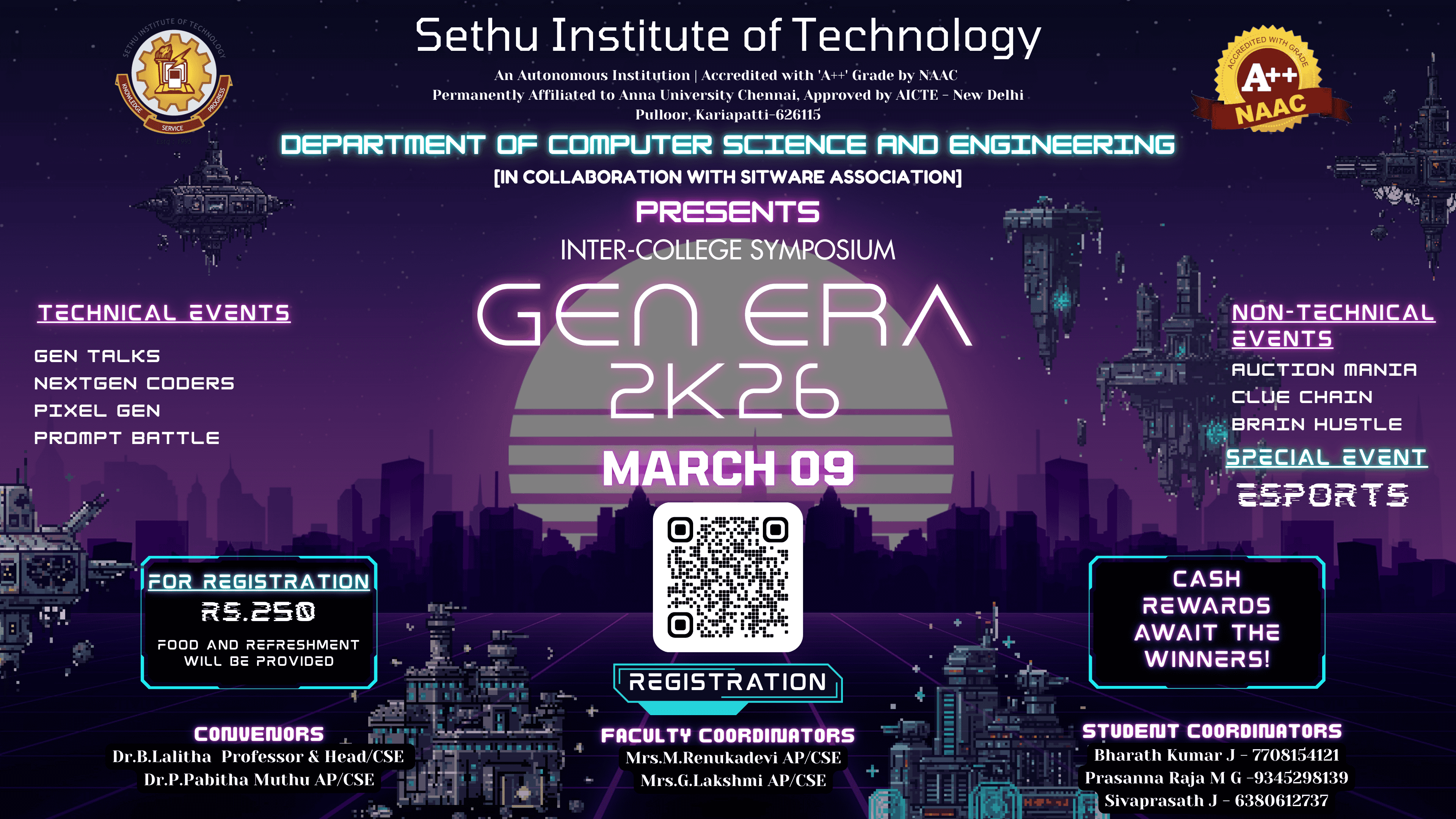 Gen Era 2K26 Inter College Tech Sympoisum Poster 